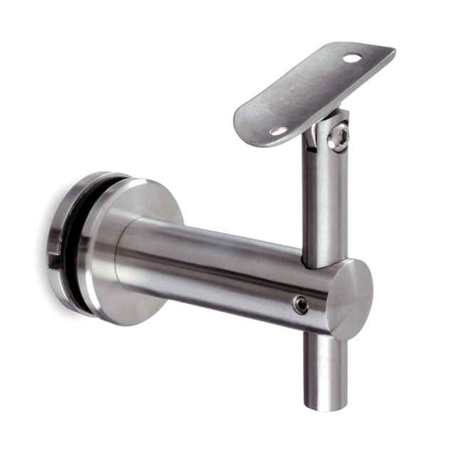Adjustable Glass To Handrail Bracket - 316SS - Curve - Swivel
