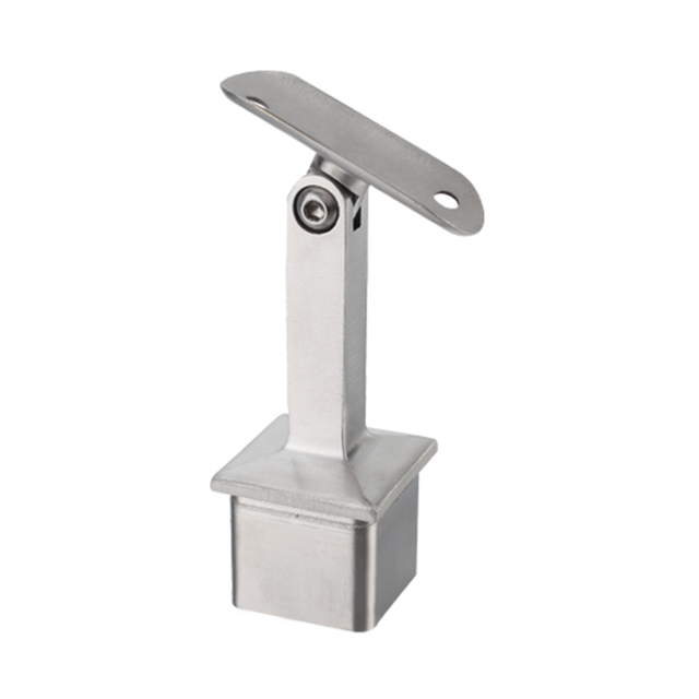Stainless Steel Square Post Mounted Fixed Bracket Adjustable Tube Support 