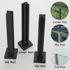 Matt Black Glass railing post - End Post 